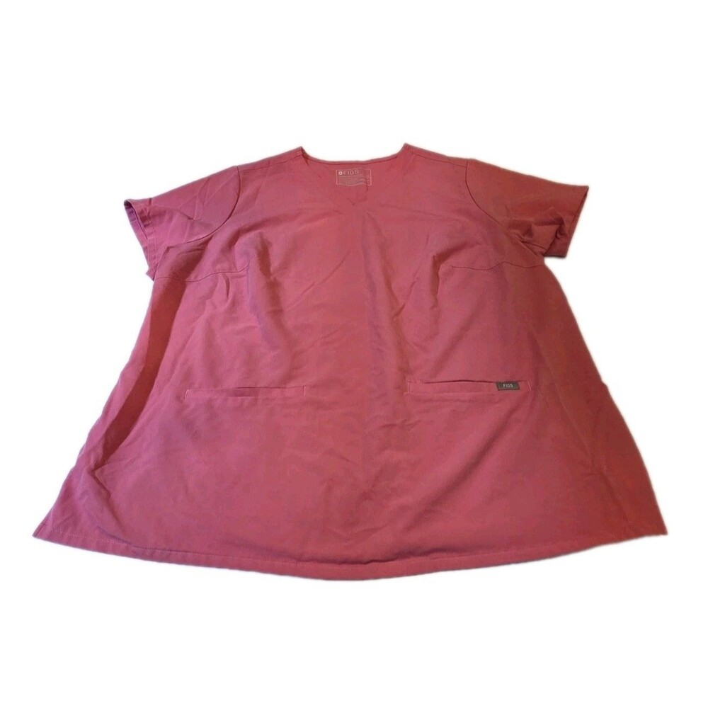 Figs Casma Scrub Top Womens 3XL Pink V Neck Medical Nurse Uniform